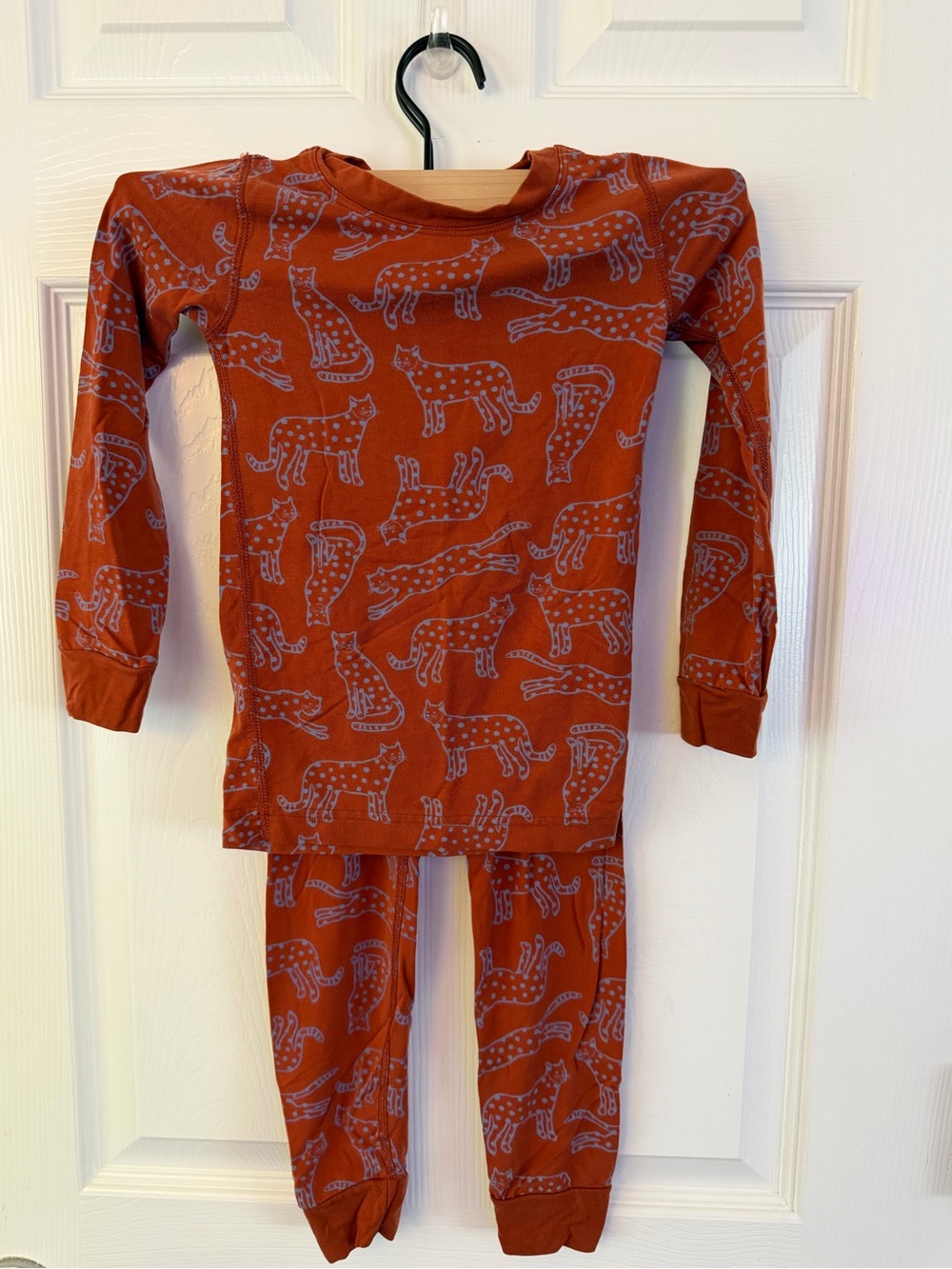 Hanna Andersson Rust Leopard Print Kids Pajama Set